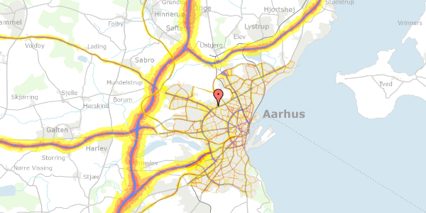 Trafikstøjkort på Junivej 14, 8210 Aarhus V