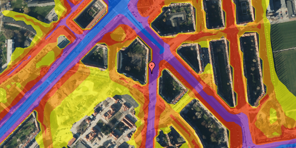 Trafikstøjkort på Jyllands Allé 10, kl. th, 8000 Aarhus C