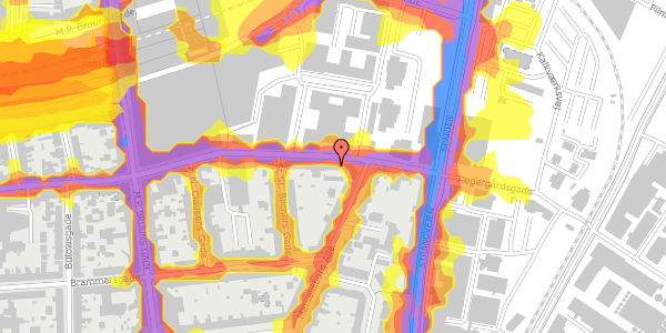 Trafikstøjkort på Jægergårdsgade 140, st. th, 8000 Aarhus C