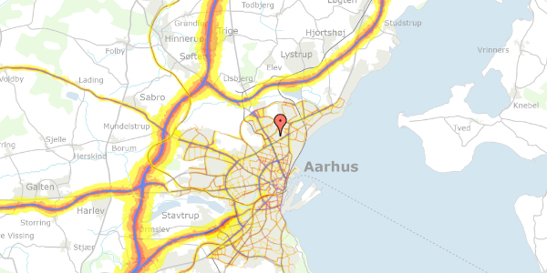 Trafikstøjkort på Jævndøgnsvej 20, 8200 Aarhus N