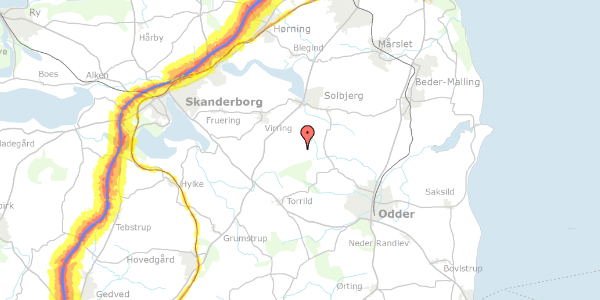 Trafikstøjkort på Kannevej 5, 8355 Solbjerg