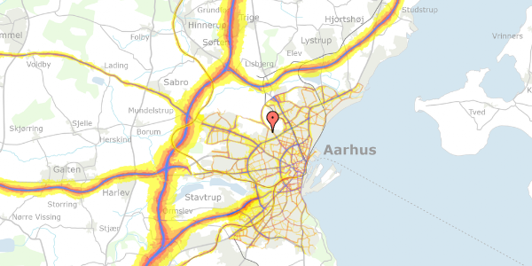 Trafikstøjkort på Kappelvænget 12, 1. 44, 8210 Aarhus V