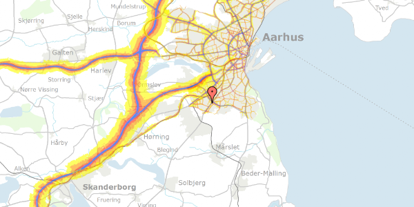 Trafikstøjkort på Karensmindevej 14, 8260 Viby J