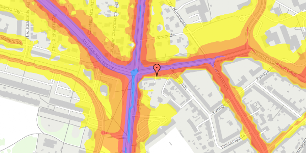 Trafikstøjkort på Kaserneboulevarden 29, 2. , 8000 Aarhus C