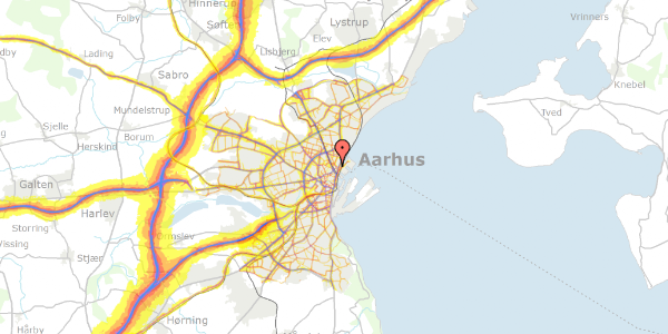 Trafikstøjkort på Kirkegårdsvej 2A, 8000 Aarhus C