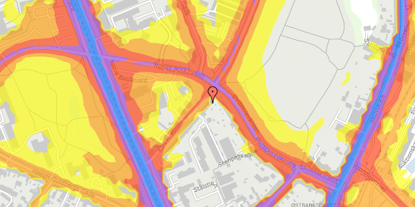 Trafikstøjkort på Kirkegårdsvej 20, 2. , 8000 Aarhus C