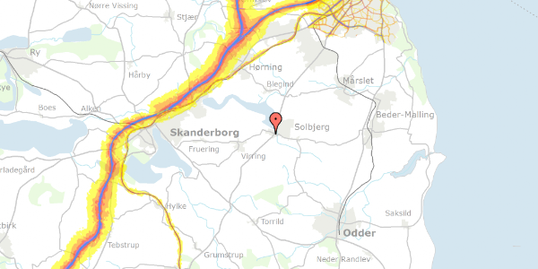 Trafikstøjkort på Klemivej 22, 8355 Solbjerg