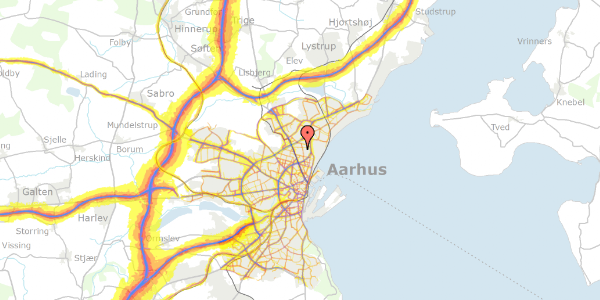 Trafikstøjkort på Klitrosevej 10, 8200 Aarhus N