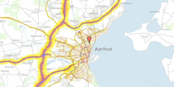 Trafikstøjkort på Klitrosevej 15, 8200 Aarhus N