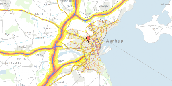 Trafikstøjkort på Klokkerbakken 67, 8210 Aarhus V