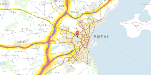 Trafikstøjkort på Klokkerbakken 97, 8210 Aarhus V