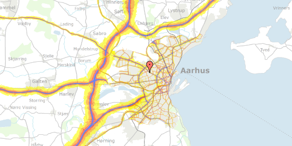 Trafikstøjkort på Klokkerbakken 100, 8210 Aarhus V