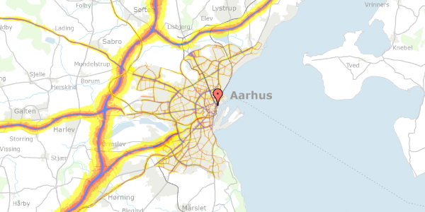 Trafikstøjkort på Klostergade 19, 1. 11, 8000 Aarhus C