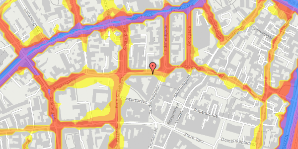 Trafikstøjkort på Klostergade 33, st. , 8000 Aarhus C