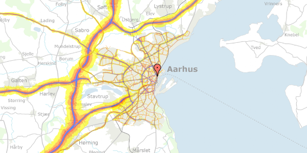 Trafikstøjkort på Klostergade 34C, st. , 8000 Aarhus C