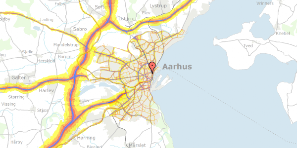 Trafikstøjkort på Klostergade 58A, 1. , 8000 Aarhus C