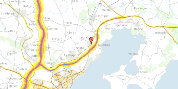 Trafikstøjkort på Kløvervangen 92, 8541 Skødstrup