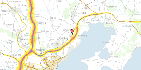 Trafikstøjkort på Kløvervangen 93, 8541 Skødstrup