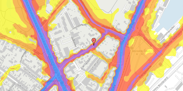 Trafikstøjkort på Knudrisgade 35, 1. , 8000 Aarhus C