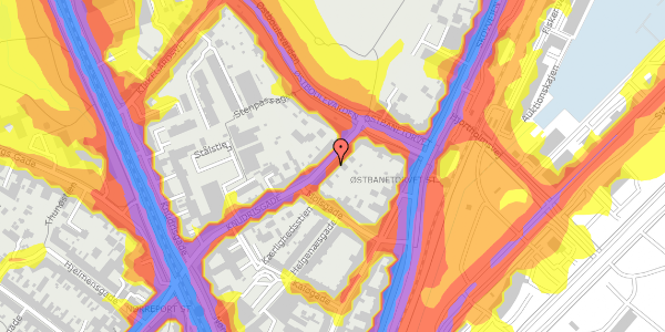 Trafikstøjkort på Knudrisgade 42, st. , 8000 Aarhus C