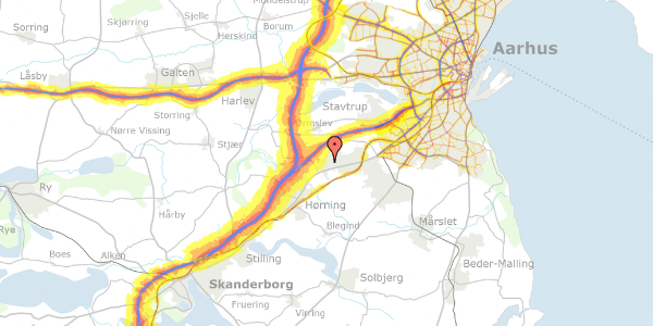 Trafikstøjkort på Kolt Østervej 20, 8361 Hasselager