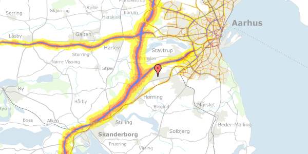 Trafikstøjkort på Kolt Østervej 52, 8361 Hasselager