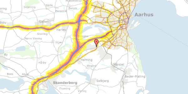 Trafikstøjkort på Koltvej 21, 8361 Hasselager