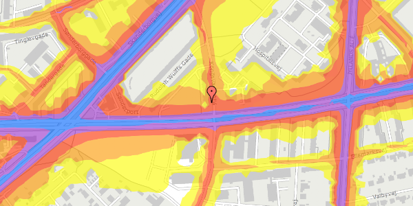 Trafikstøjkort på Kongsvang Allé 22, 2. th, 8000 Aarhus C