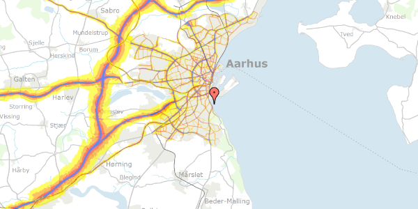 Trafikstøjkort på Kuhlausvej 4, 8000 Aarhus C