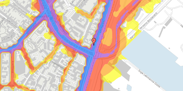 Trafikstøjkort på Kystvejen 39, 2. , 8000 Aarhus C