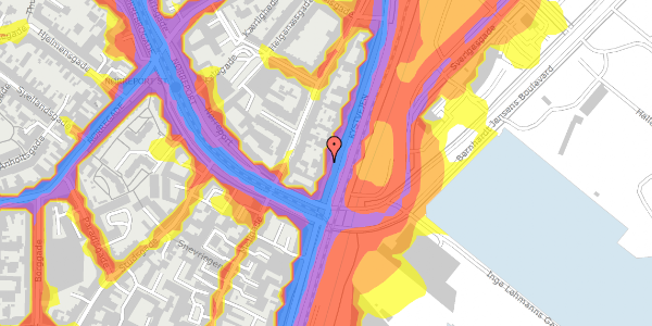 Trafikstøjkort på Kystvejen 43, 3. , 8000 Aarhus C