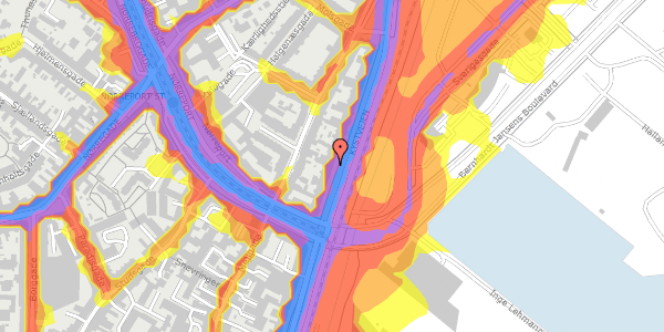 Trafikstøjkort på Kystvejen 45, 2. , 8000 Aarhus C