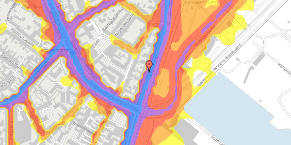 Trafikstøjkort på Kystvejen 49, 2. th, 8000 Aarhus C