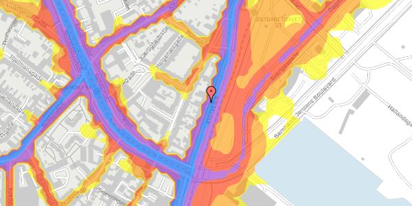 Trafikstøjkort på Kystvejen 55, 4. tv, 8000 Aarhus C