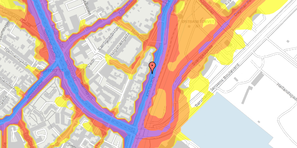 Trafikstøjkort på Kystvejen 57, 4. , 8000 Aarhus C