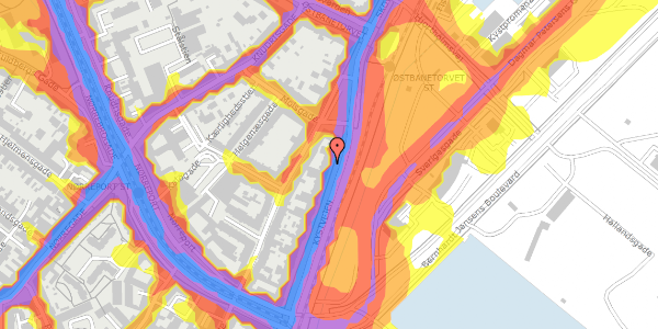 Trafikstøjkort på Kystvejen 63, kl. tv, 8000 Aarhus C