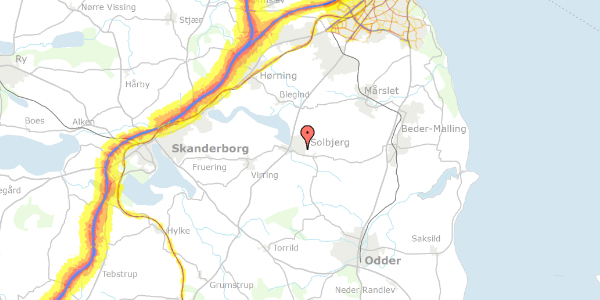 Trafikstøjkort på Kærgårdsvej 49, 8355 Solbjerg