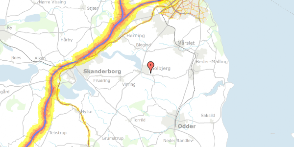 Trafikstøjkort på Kærgårdsvej 82, 8355 Solbjerg