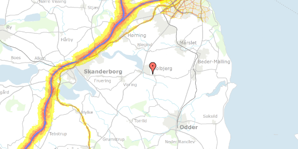 Trafikstøjkort på Kærgårdsvej 94, 8355 Solbjerg