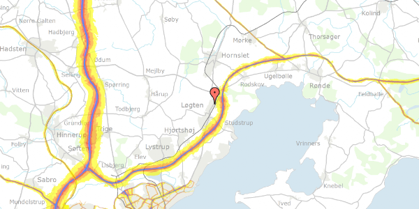 Trafikstøjkort på Landlyst 10, 8541 Skødstrup