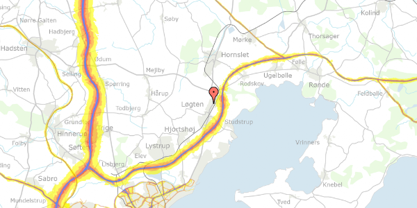 Trafikstøjkort på Landlyst 11, 8541 Skødstrup