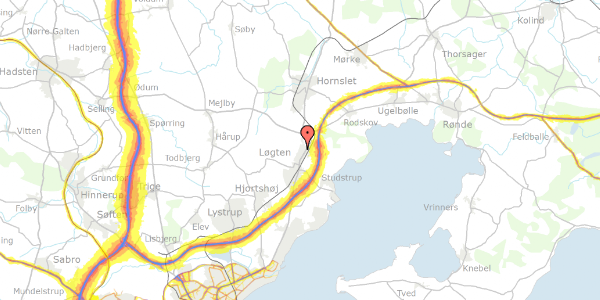 Trafikstøjkort på Landlyst 18, 8541 Skødstrup