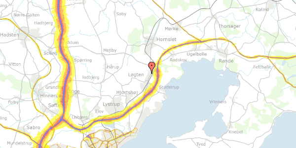 Trafikstøjkort på Landlyst 21, 8541 Skødstrup