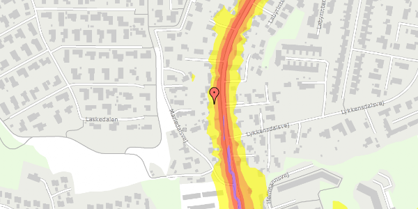 Trafikstøjkort på Langdalsvej 7A, 8220 Brabrand