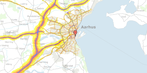 Trafikstøjkort på Lars Kruses Gade 6, 2. tv, 8000 Aarhus C