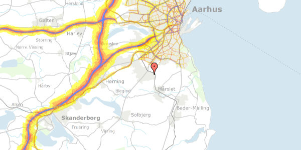 Trafikstøjkort på Laurbærvænget 22, 8310 Tranbjerg J