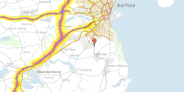 Trafikstøjkort på Laurbærvænget 48, 8310 Tranbjerg J