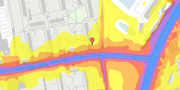 Trafikstøjkort på Lenesvej 1, 1. th, 8220 Brabrand