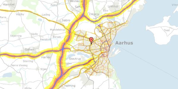 Trafikstøjkort på Lenesvej 21, 3. th, 8220 Brabrand