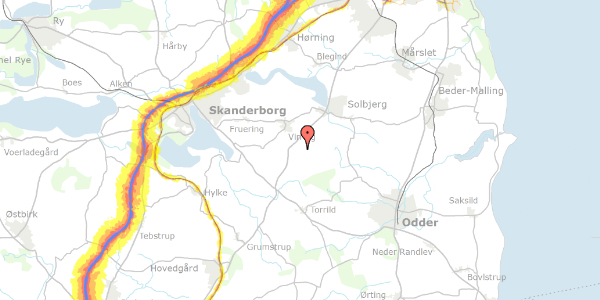 Trafikstøjkort på Lervejen 27, 8355 Solbjerg